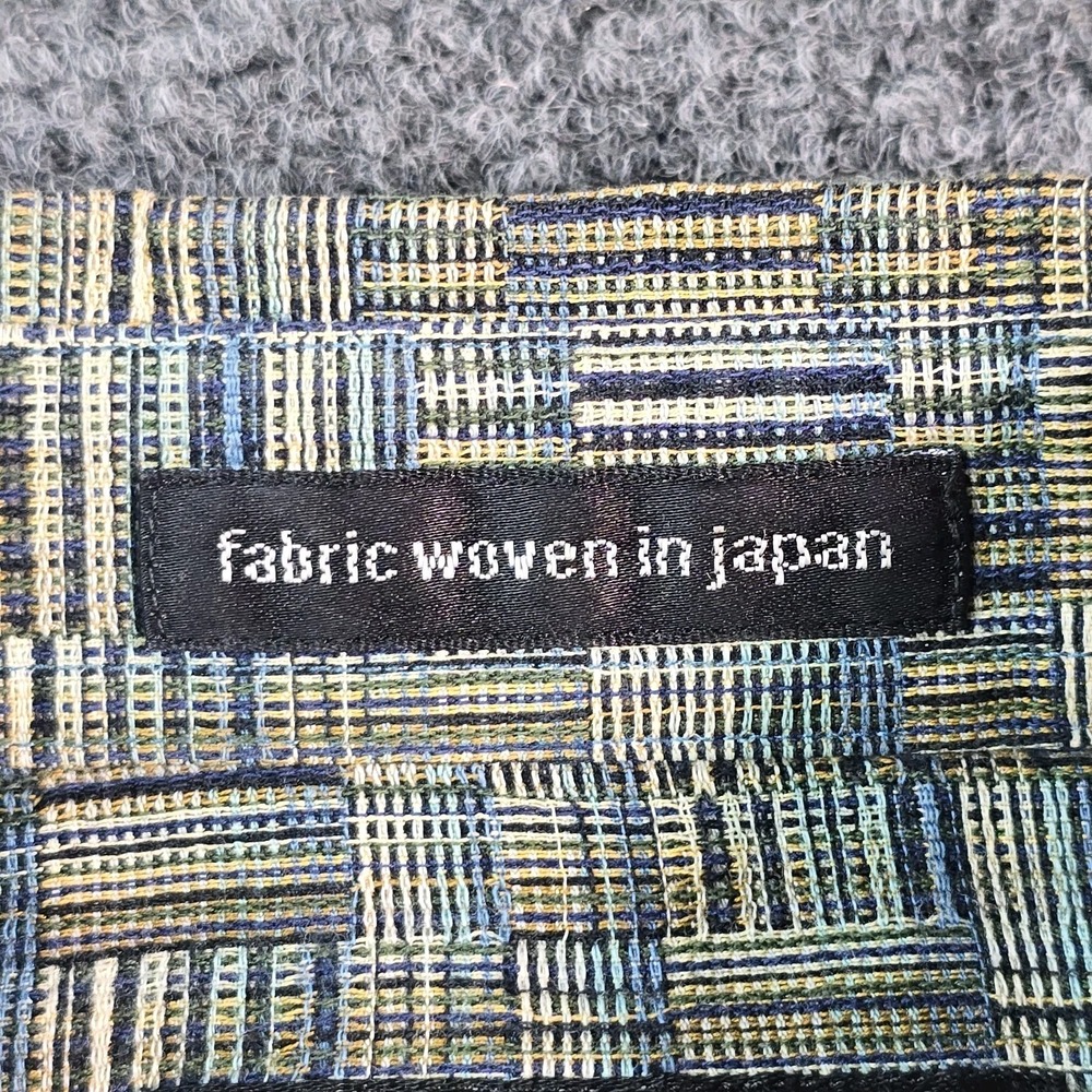 Jhane Barnes XL Geometric Woven Japan Fabric Button Front Shirt Mens‎ Blue - Picture 5 of 10